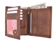 Marshal Men's Genuine Leather RFID Blocking Slim Bifold Wallet – Flap Up ID Holder